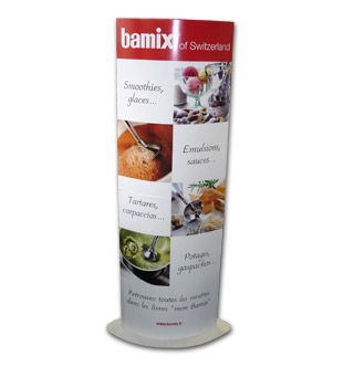 PLV Totem elliptique carton Bamix